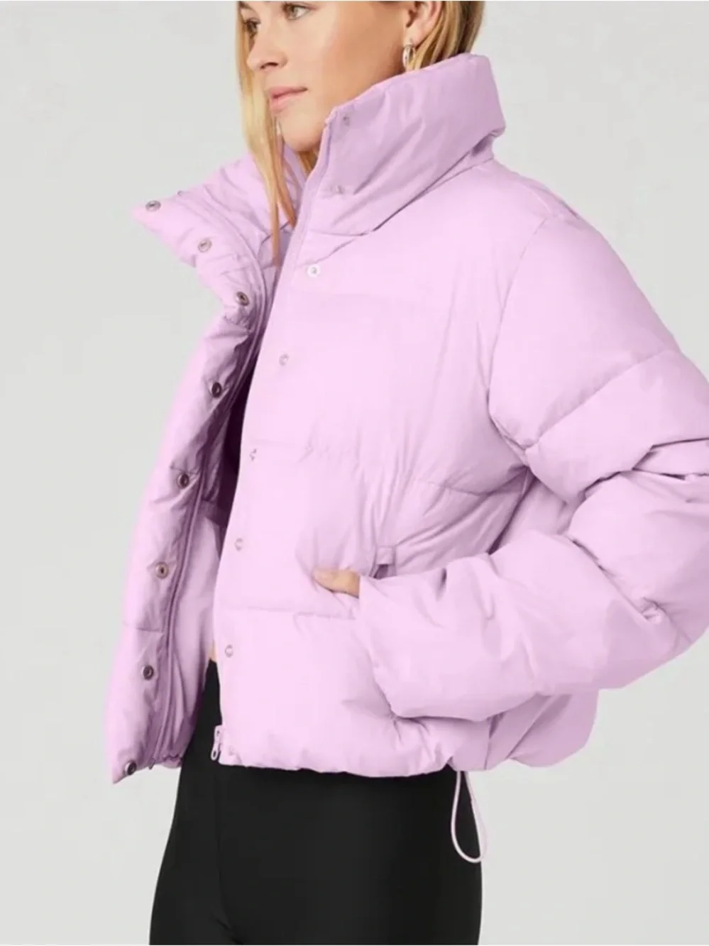 ALO Yoga Lavender Cropped Puffer Jacket